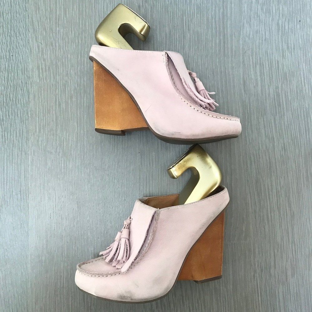 Towering Tassel Mules by Lucky Penny Pink / Wood